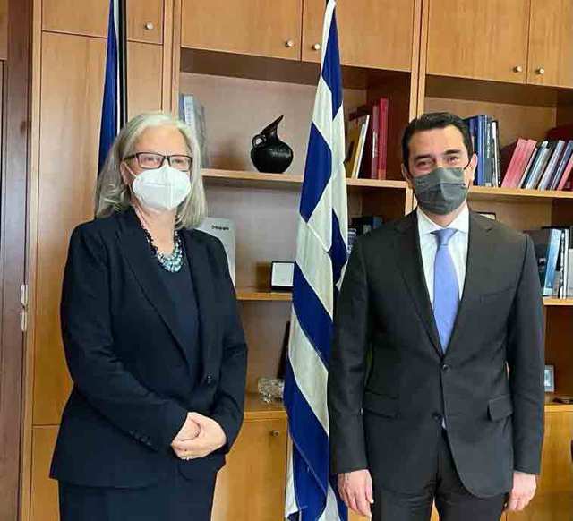 Συνάντηση του Υπουργού Περιβάλλοντος και Ενέργειας, Κώστα Σκρέκα, με την Πρέσβη της Αυστρίας στην Ελλάδα