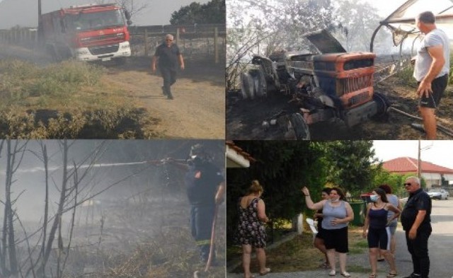 Ημαθία: Μεγάλη φωτιά στην Εγνατία οδό - Κινδύνεψαν σπίτια στην Πρασινάδα