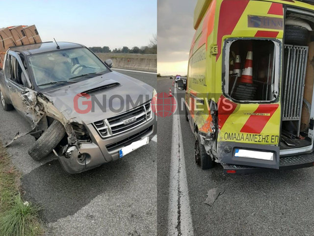 Τροχαίο ατύχημα στην Εγνατία στον δρόμο Αλεξάνδρειας - Βέροιας