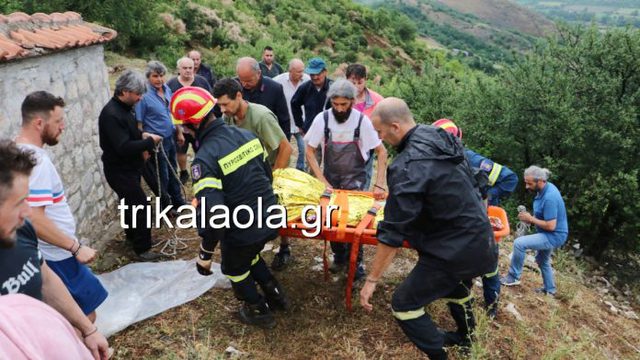 Τρίκαλα: Καρέ-καρέ η διάσωση άνδρα που έπεσε σε χαράδρα (video)